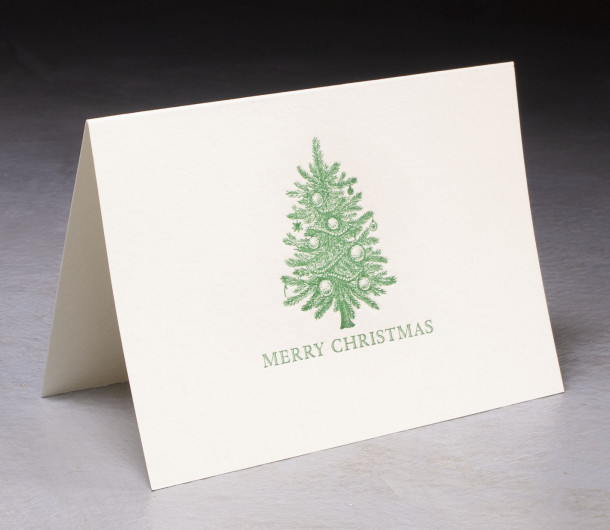 Merry Christmas Letterpress Card $10